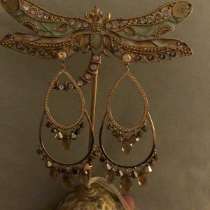Swarovski gold chandelier earrings. Never worn.